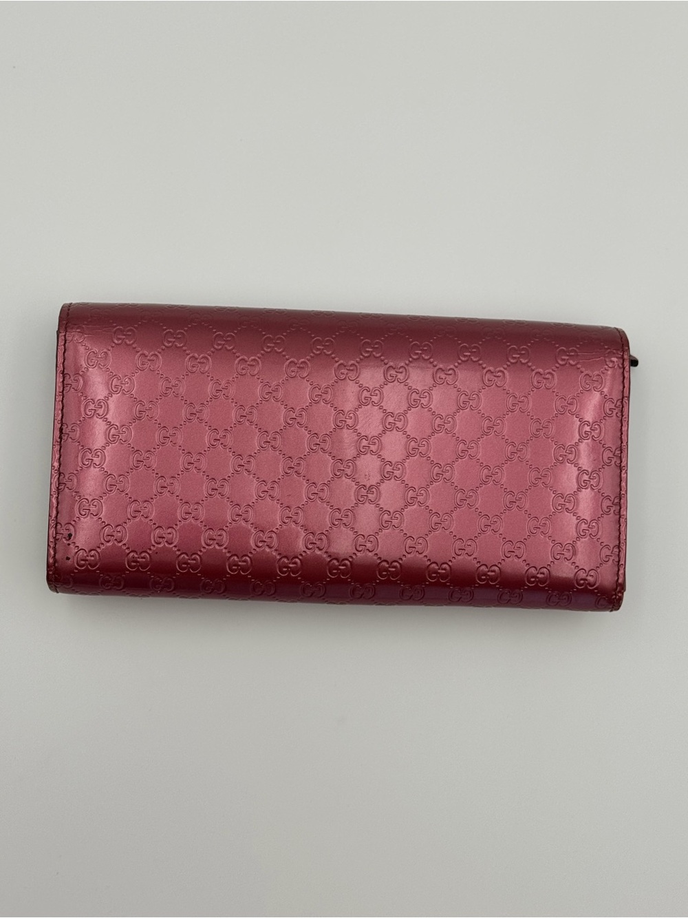 Authentic Gucci Pink Microguccissima Patent Leather Continental Bow Wallet - Picture 6 of 16